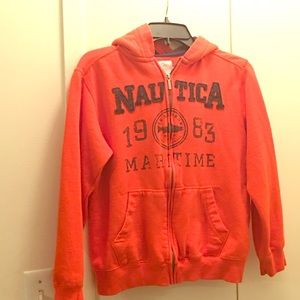 Boys Orange Zipper Hoodie